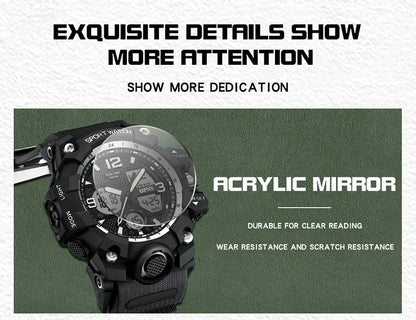 OFNS Top Brand Sports Men's Watches Military Quartz Watch Man Waterproof Wristwatch for Men Clock shock relogios masculino 6030