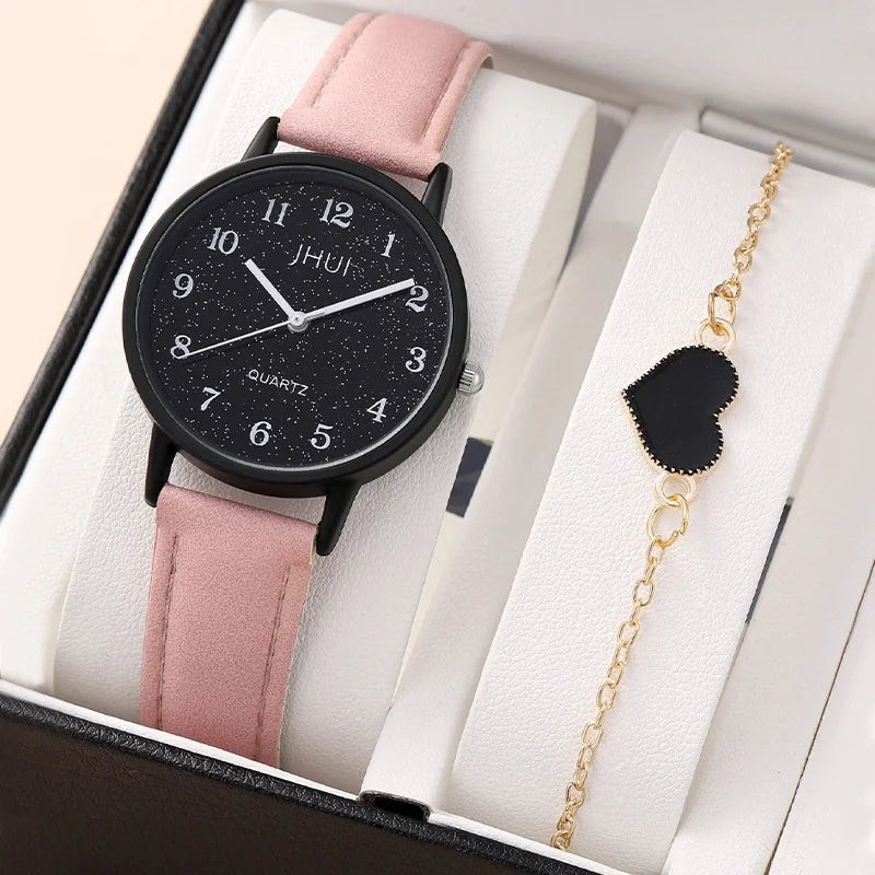 FASHION STARry SKY WOMEN'S QUARTZ WATCHES WITH LEATHER BAND