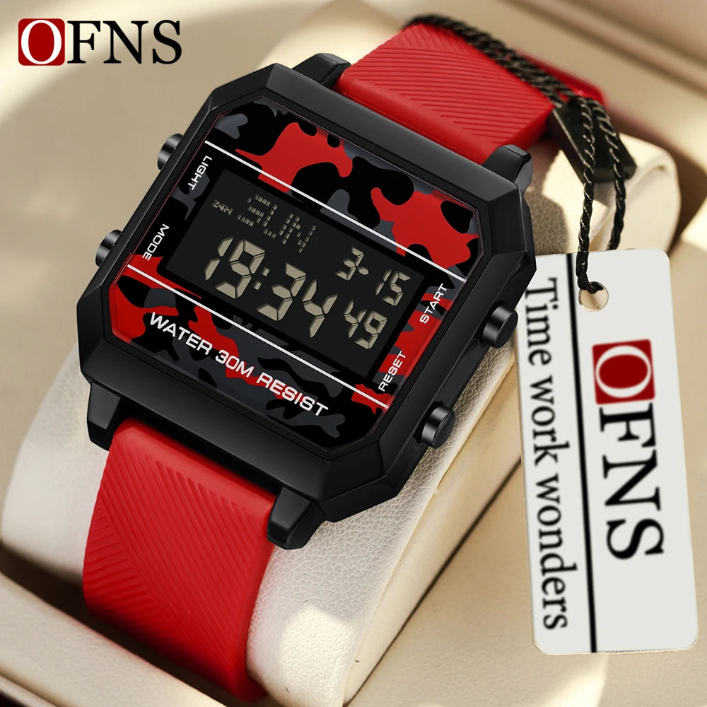 OFNS Brand Top 6161 New Electronic Digital Watch Men's Military Sports Watch Top Luxury LED Waterproof Electronic Men's Watch