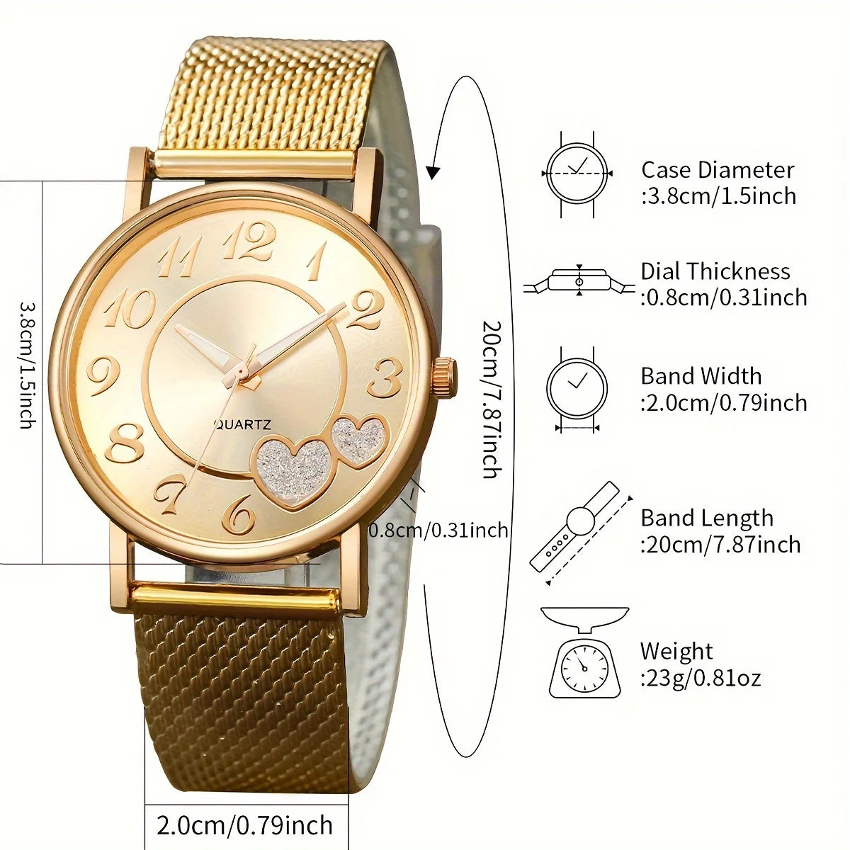 Lot de 6 montres à quartz analogiques en forme de cœur pour femme, bracelet en plastique, ensemble de bijoux papillon (sans boîte)