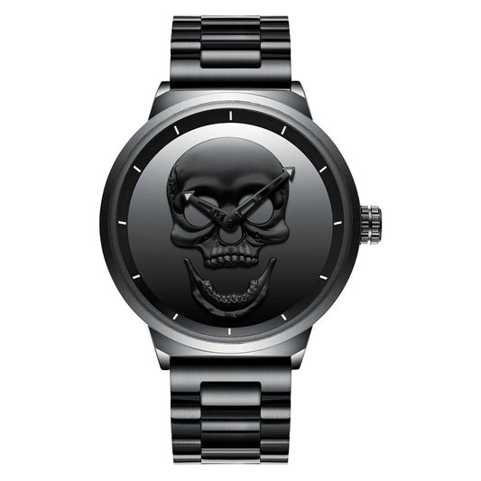 Creative Skull Design Man Watches for men Quartz Waterproof sports Fashion Steel Band Clock reloj hombre relogio masculino