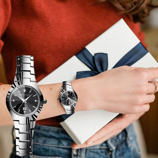 Women Dress Watch Luxury Water Diamond 25mm Exquisite Tungsten Steel Casual Fashion Bosnian Style Women Top Quartz Wristwatches