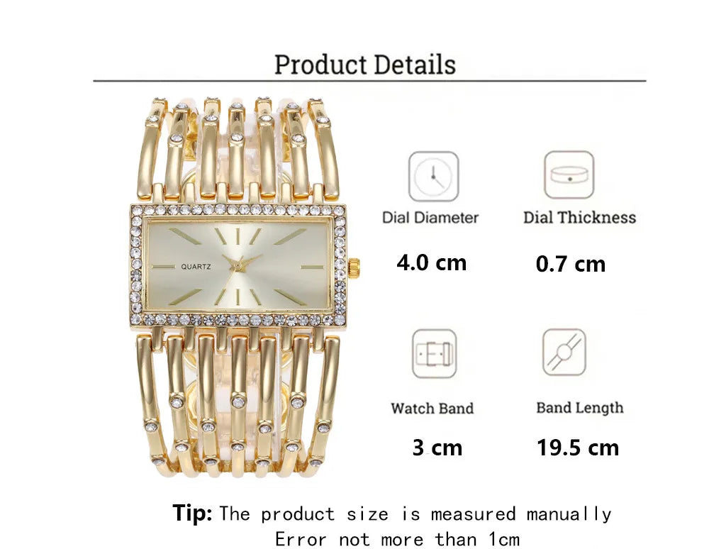 UTHAI W24 Women's Fashion Quartz Watches Lady's Stainless Steel Bracelet Casual Hollow Clock Girl Wristwatch Jewelry