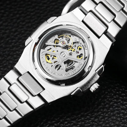 New Skeleton Mechanical Watch Men Luxury Brand Stainless Steel Tourbillon Automatic Watches High Quality Dive  Clock Dropship