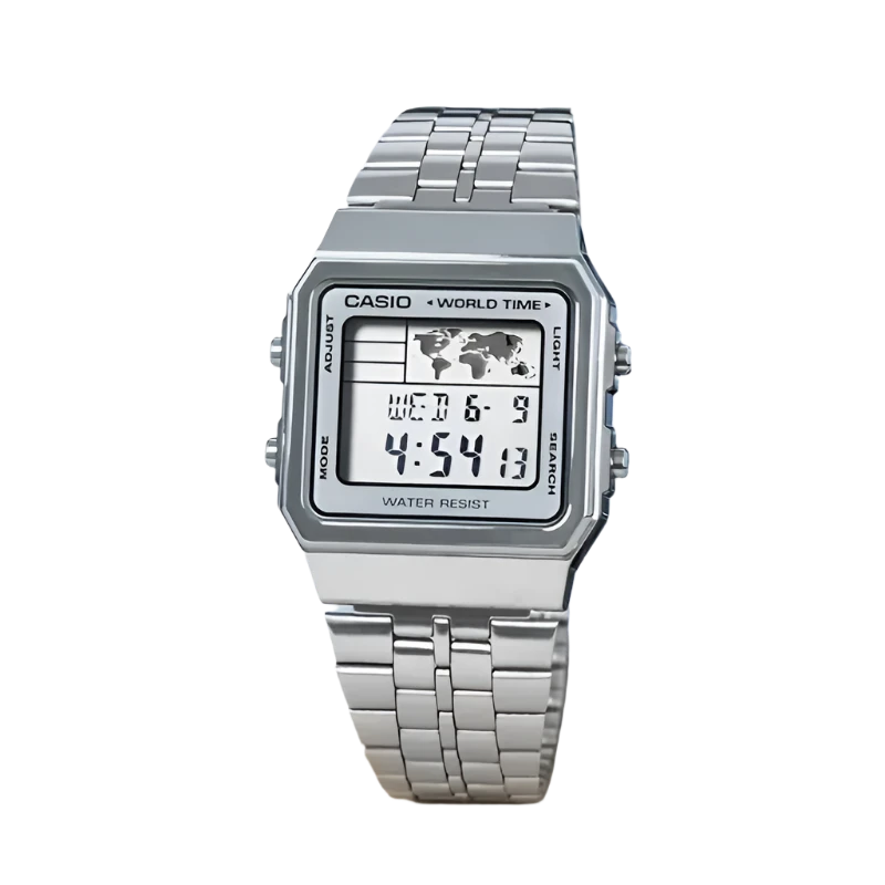 Casio Men A500WA Student Business Electronic Watch Retro Square Card Small Gold Silver Watch Waterproof Automatic Calendar