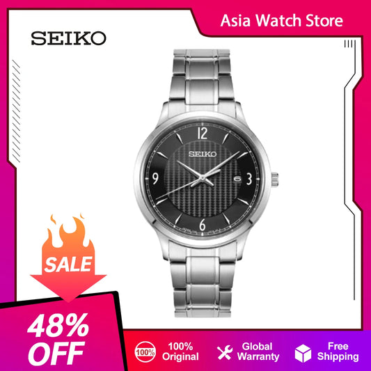 Seiko Quartz Men's Watch Japan Original Steel Belt Business 10Bar Waterproof Watches