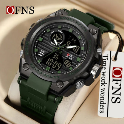 OFNS Top Brand 739 Men's Digital Watch Military Sports Watch Dual Screen Waterproof Quartz Electronic Watch Reno Masculino