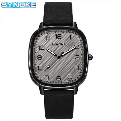 SYNOKE Montre à quartz pour homme, montre-bracelet à la mode, simple, pour affaires, à quartz, pour homme, pour étudiant, sport, non mécanique