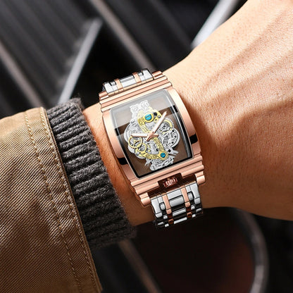 Luxury Fashionable Casual Gold Skeleton Hollow Quartz Watch Dial Design Unique Charming Steel Strap Watches