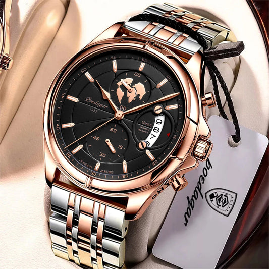 POEDAGAR Luxury Men Watch Business Waterproof Date Chronograph Full Steel Quartz Men Wrist Watches Male Clock reloj hombre Dress