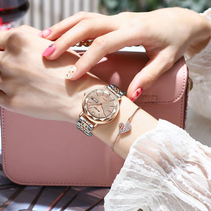 POEDAGAR Women Watch Rose Gold Fashion Quartz Watches Top Brand Luxury Ladies Wristwatch Waterproof Date Week Girlfriend Gift