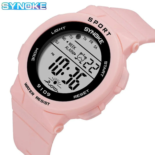 SYNOKE Montres de sport pour étudiants pour enfants Montres électroniques colorées Horloge étanche 50M Montre numérique pour enfants pour garçons filles