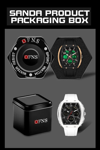 OFNS Top Brand 6157 Digital Watch Men's Sports Watch Electronic LED Men's Watch Men's Clock Outdoor Waterproof Watch 2024