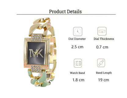 UTHAI W30 Women's Square Diamond Inlaid Light Luxury Small Fashion Quartz Watches Metal Female's Bracelet Watch Girls' Clock