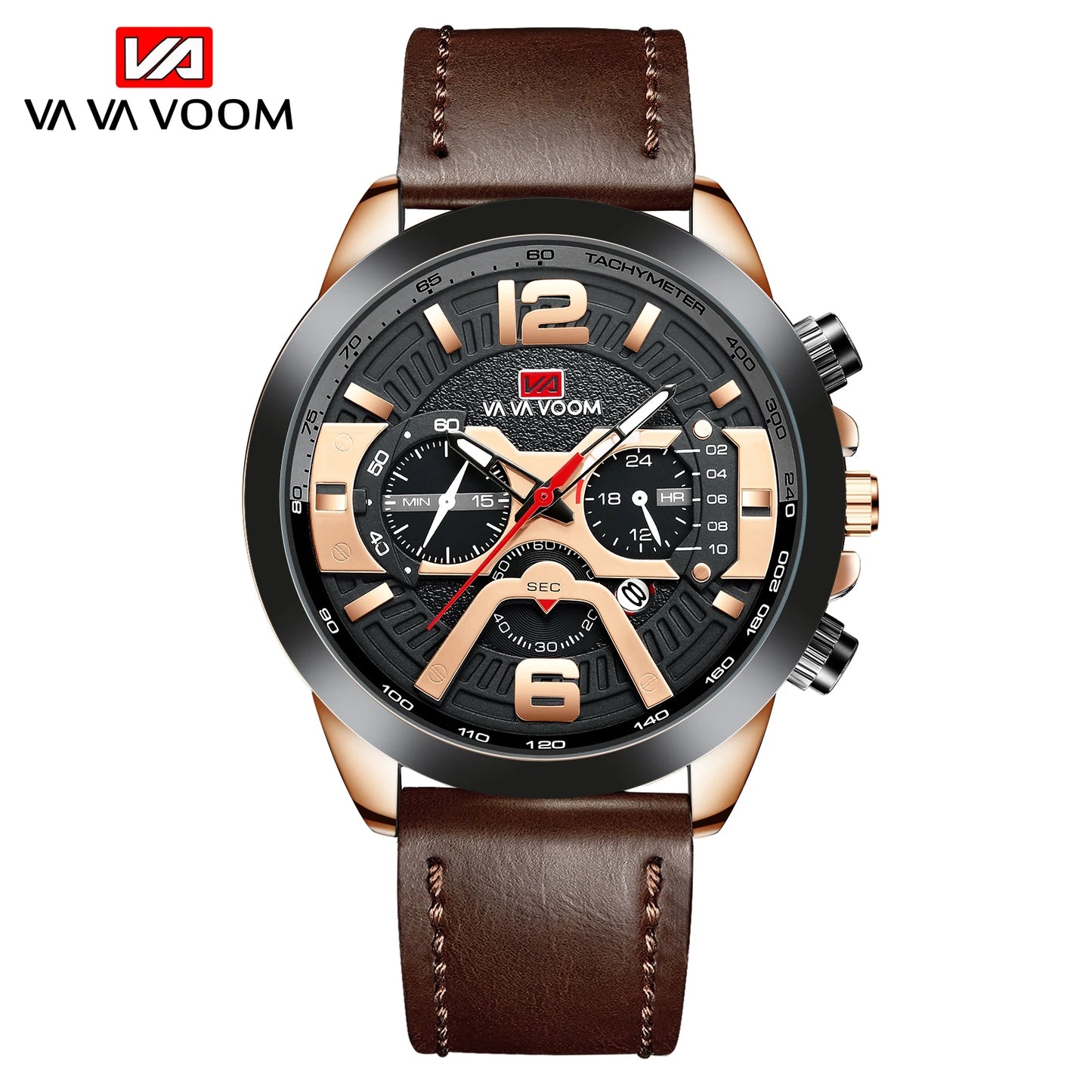 Pilot Calendar Quartz Men Wristwatch Chronograph Fashion Casual Watch Brand Aircraft  Sports Military Army Brown Leather Watches