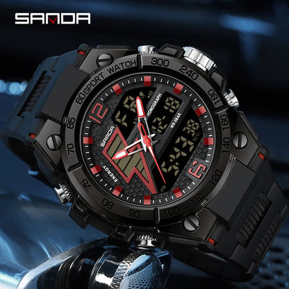 SANDA 6137 2024 Top Brand Men's Watches 5ATM Waterproof Sport Military Wristwatch Quartz Watch for Men Clock Relogio Masculino