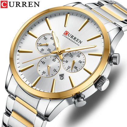 CURREN Minimalist Men's Fashion Ultra Thin Watches Simple Men Business Waterproof Stainless Steel Quartz Watch relogio masculino