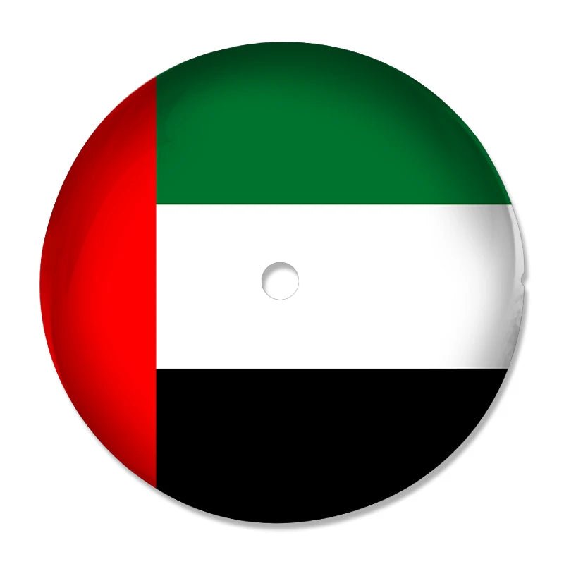 UAE flag-themed watch dial with red, green, white, and black colors. Designed for the NH34 GMT automatic mechanical movement watch.