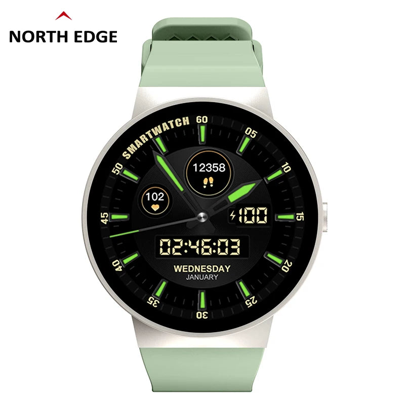 NORTH EDGE Women Men's Smart Watch 1.39'' TFT HD Color Display 123+ Sports Mode Bluetooth Call Blood Oxygen IP67 Smart Watch