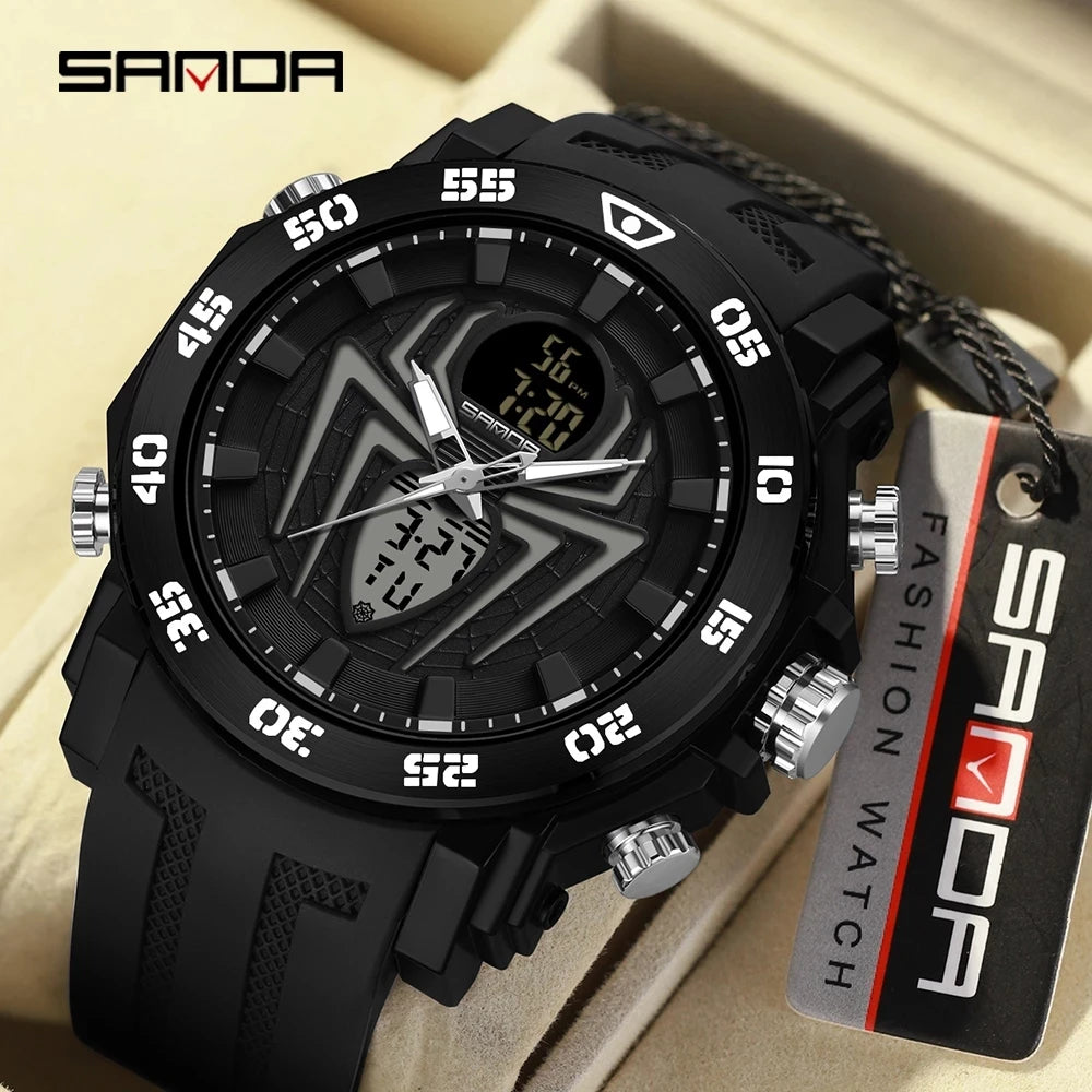 SANDA Men Military Watches Fashion Sport Watch Analog Electronic LED Wristwatches For Man 50M Waterproof Clock Relogio Masculino