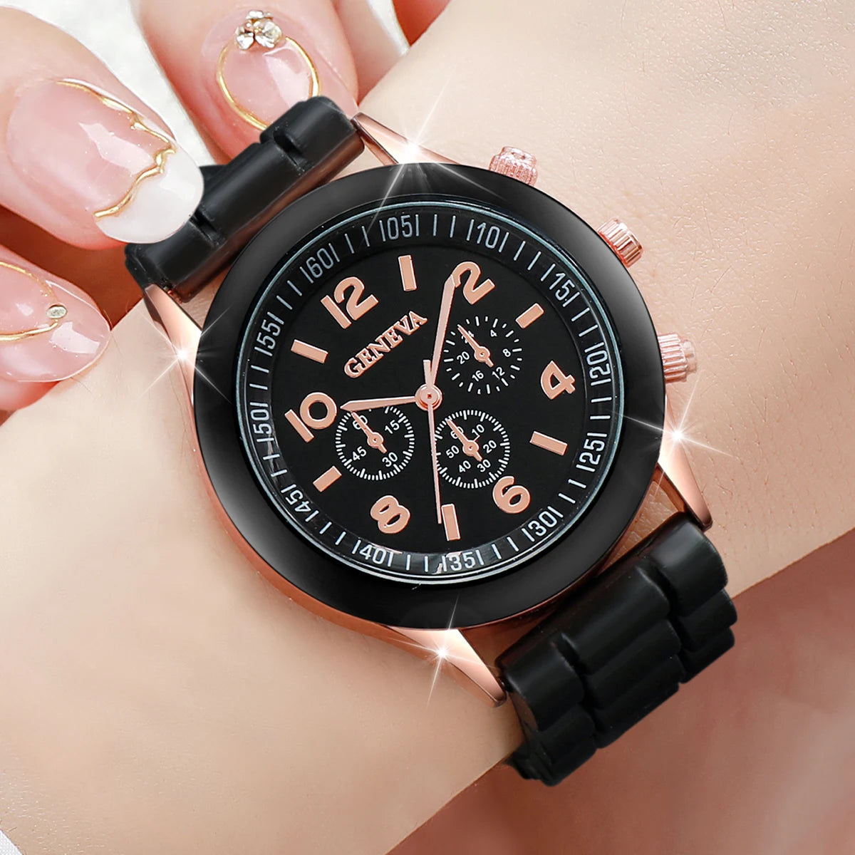 FASHION WOMEN'S WATCH SET ARABIC DIAL 3PCS