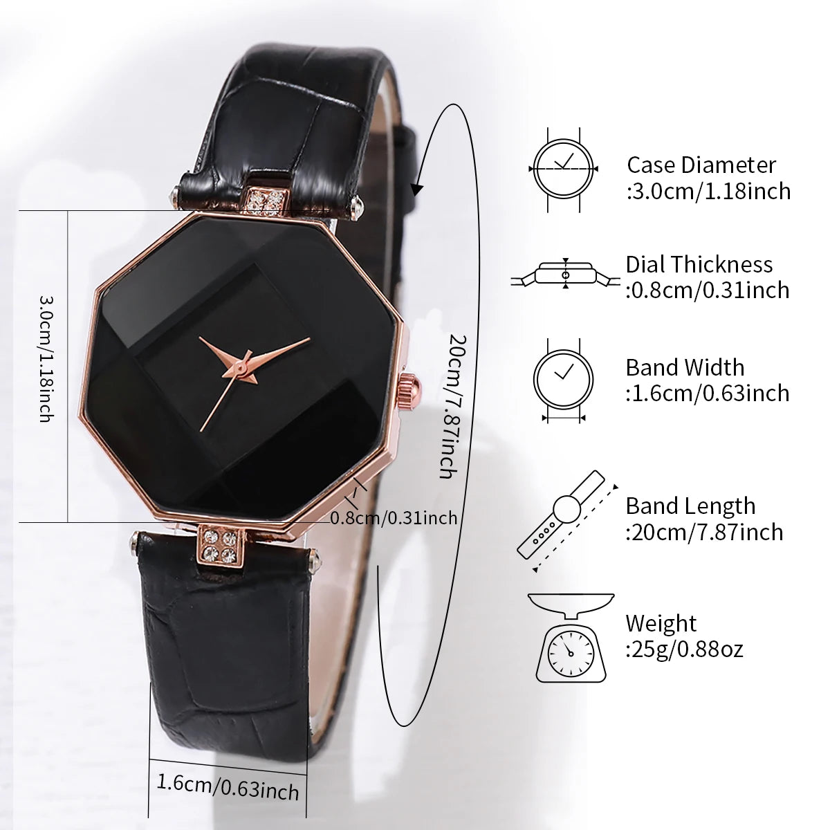 Lot de 5 montres à quartz analogiques pour femmes avec bracelet en cuir et bijoux en forme de cœur (sans boîte)