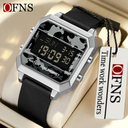 OFNS Brand Top 6161 New Electronic Digital Watch Men's Military Sports Watch Top Luxury LED Waterproof Electronic Men's Watch