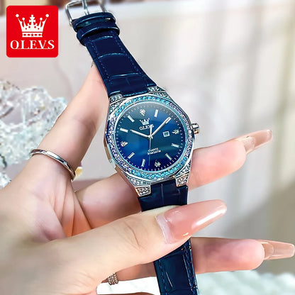 OLEVS Luxury TOP Brand Quartz Watch for Women High Quality Coated Mirror Waterproof Luminous Diamond Ladies Watch Original NEW