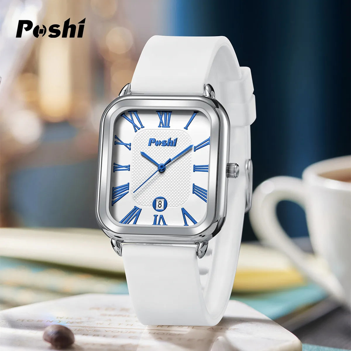 POSHI Fashion Quartz Watch Casual Luxury Women's Wristwatch Silicone Strap with Date Beautiful Clock