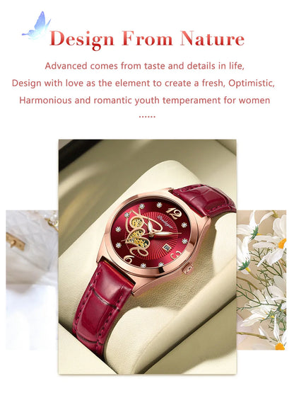 POEDAGAR Fashion Quartz Watch Female Luxury Elegant Casual Clock Waterproof Luminous Date Leather Women Watch Montre Femme gift