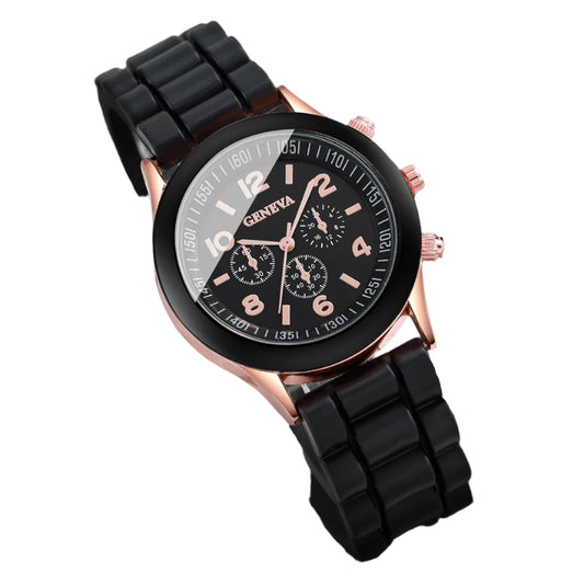 COUPLE'S FASHION QUARTZ WATCHES WITH SILICONE BAND