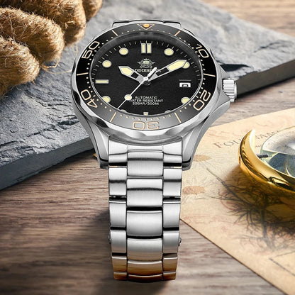 ADDIESDIVE Automatic Watch Sapphire Luxury NH35 Mechanical Stainless Steel Ceramic Bezel Luminous 200m Waterproof Watch For Men