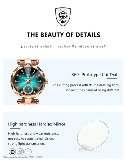 POEDAGAR Luxury Women Watch Top Brand Fashion Waterproof Stainless Steel Diamond Ladies Quartz Wristwatch Montre Femme Beautiful