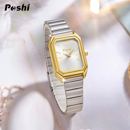 POSHI Elegant Womens Wristwatch Luxury Quartz Watch Fashion Casual Simple Dial Business Ladies Bracelet Waterproof Free Shipping