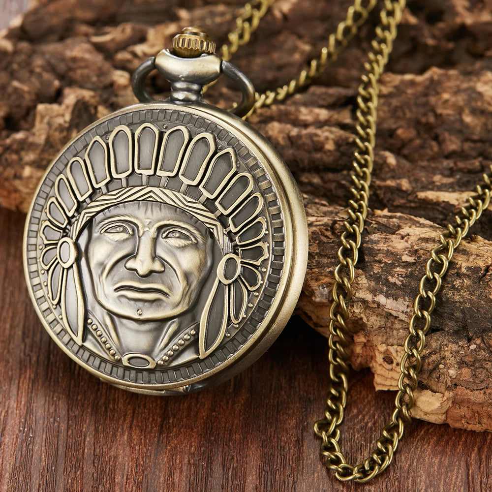 Antique Old Pocket Watches with Chains Ancient Indian Men Clock Male Man Watches Pendant Alloy Necklace reloj de bolsillo hombre