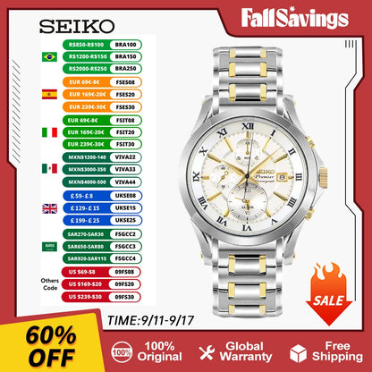 SEIKO Watch For Men Japanese Original Quartz watches Stainless Steel Waterproof Business Leisure Watchs