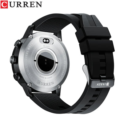 CURREN Men's Smart Watch Waterproof Heart Rate Monitor Fitness Tracker Digital Watch Sports Music Play HD Screen for Android IOS