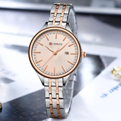 CURREN New Women's Wrist Watches Luxury Brand Women Quartz WatchesStainless Steel Casual Fashion Wristwatch Relogio Feminino