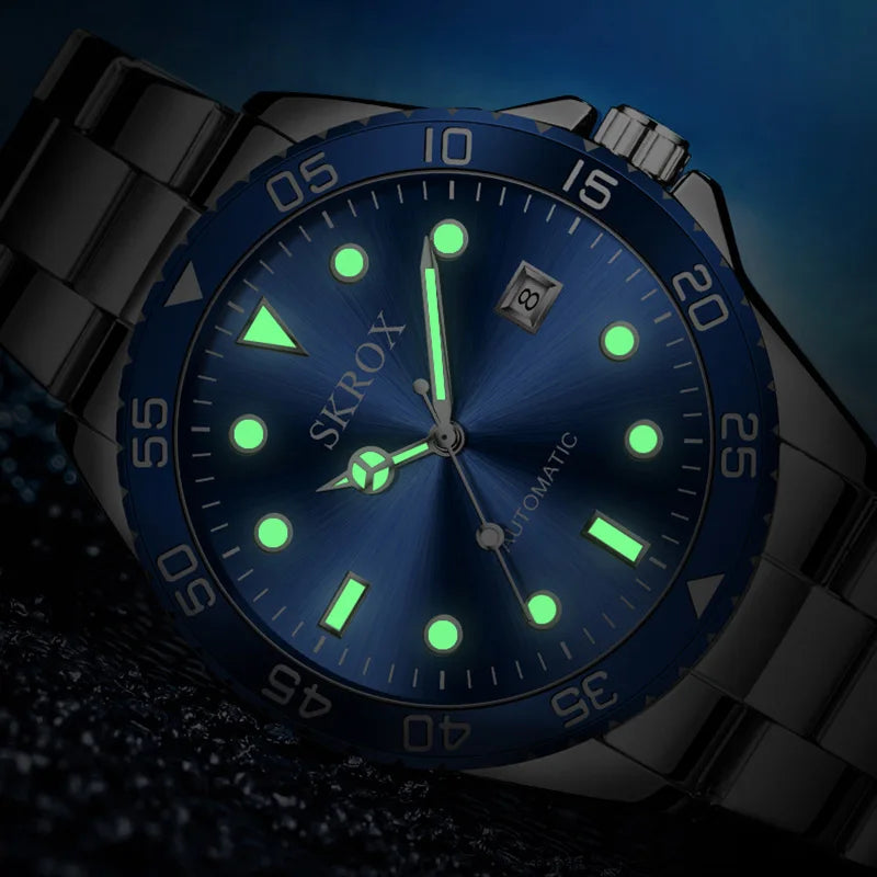 Luxury Replica High-End Blue Dial Submarine Diver Man Watch Luminous Automatic Wristwatches Stainless Steel Waterproof Clockwork