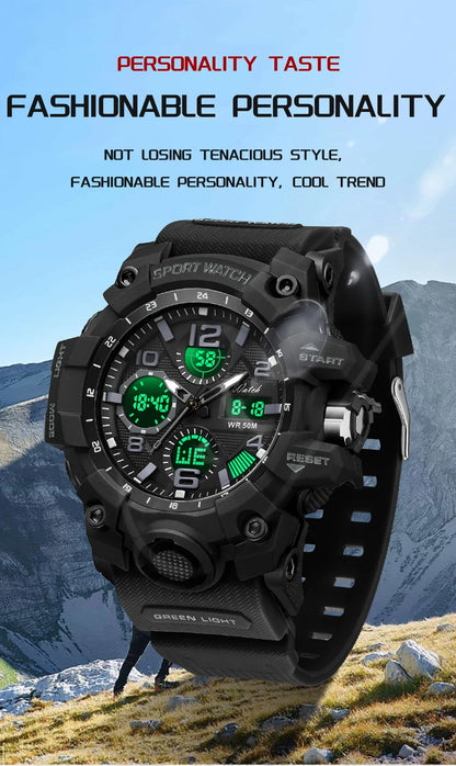 OFNS 6021 Fashionable and Trendy Men's Multi functional Luminous Alarm Clock, Shockproof and Waterproof Men's Watch 2024