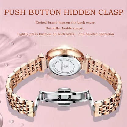 POEDAGAR Women Watch Rose Gold Fashion Quartz Watches Top Brand Luxury Ladies Wristwatch Waterproof Date Week Girlfriend Gift