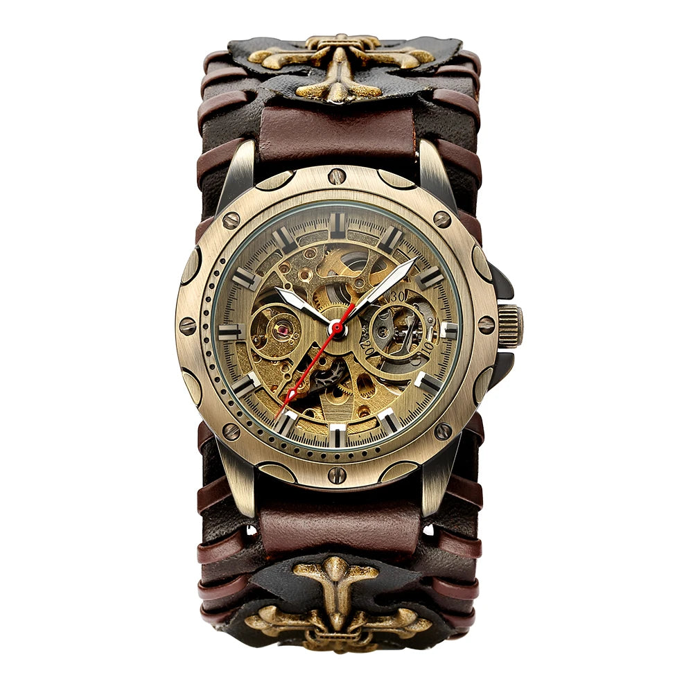 Top New shenhua European and American style punk men's fashion casual hollowed out mechanical automatic mechanical watch 2023